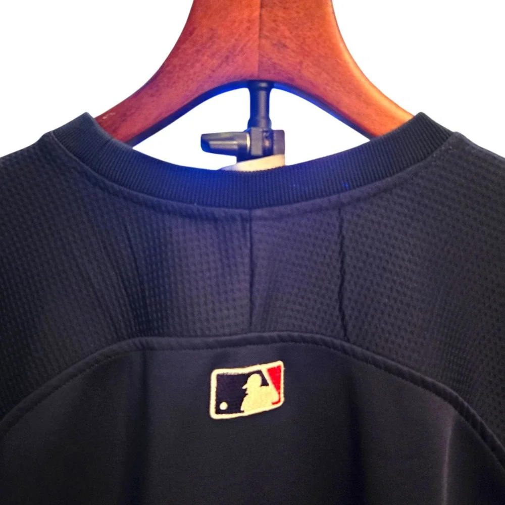 MLB Majestic Therma Base Pullover Mens 2XL Blue Boston Red Sox Long Sleeve *READ